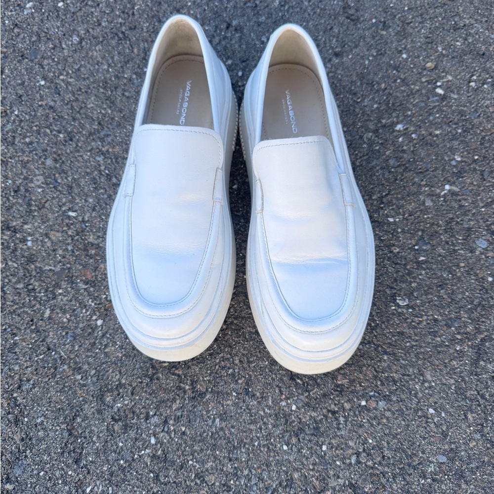 Vagabond Crisp White Loafers